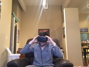 Justin Knag immersed in the Virtual Reality world